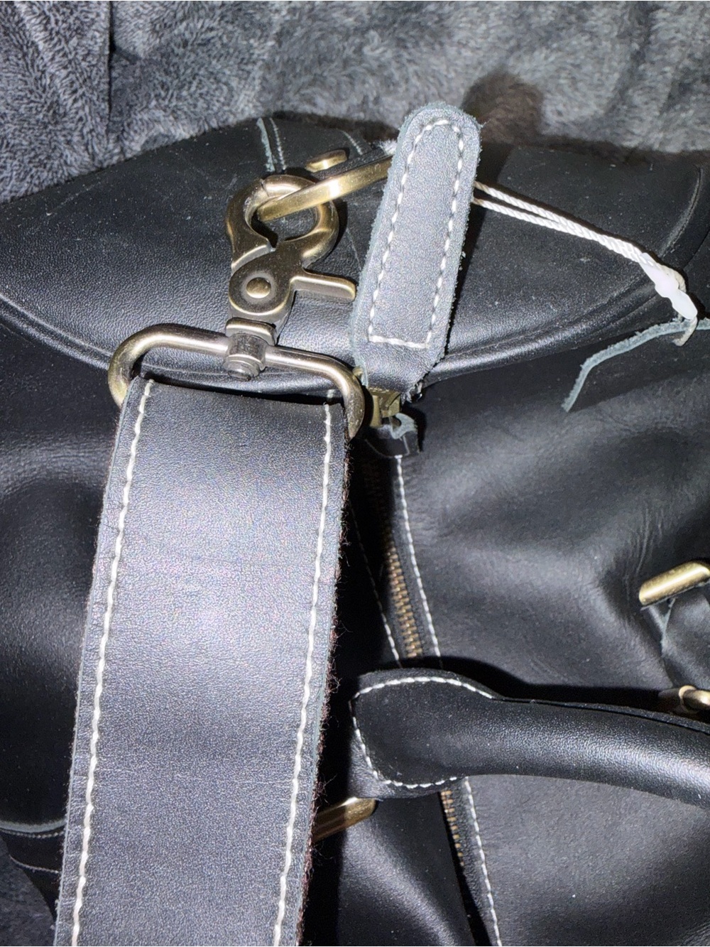 Mens Black Genuine Leather Overnight Duffel Bag Weekender Travel Carry-On 22” - Picture 13 of 13